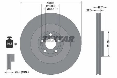 DISC FRANA TEXTAR 92350805 - Compatibil cu FORD, FORD (CHANGAN), FORD USA