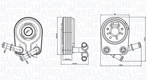 RADIATOR ULEI / TERMOFLOT MAGNETI MARELLI 350300000100 - Compatibil cu ALFA ROMEO, FIAT, LANCIA