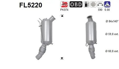 FILTRU DE PARTICULE AS FL5220 - Compatibil cu BMW