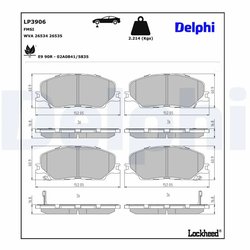 Set placute frana Delphi LP3906