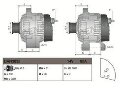 Alternator Denso DAN3035