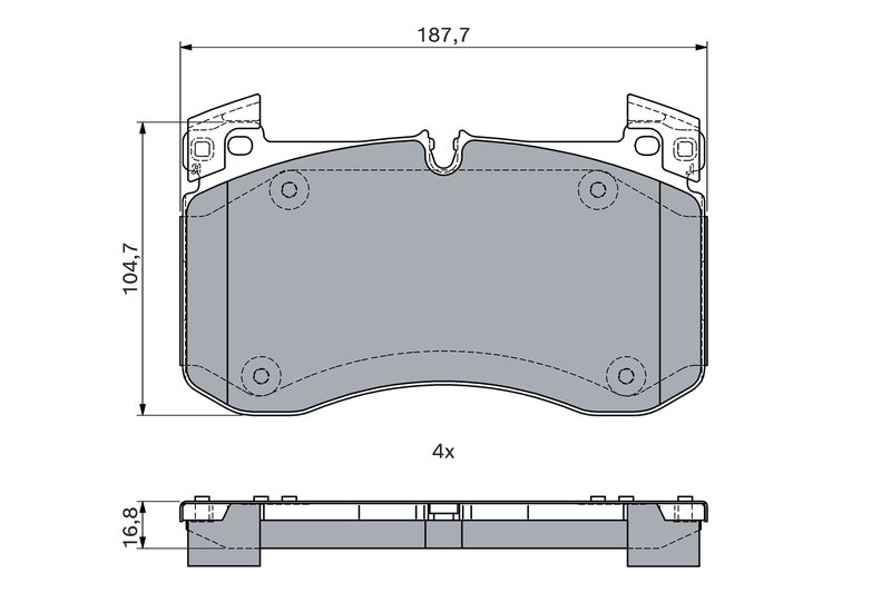 SET PLACUTE FRANA BOSCH 0 986 460 037 - Compatibil cu MERCEDES-BENZ