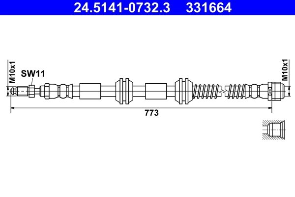 FURTUN FRANA ATE 24.5141-0732.3 - Compatibil cu PORSCHE