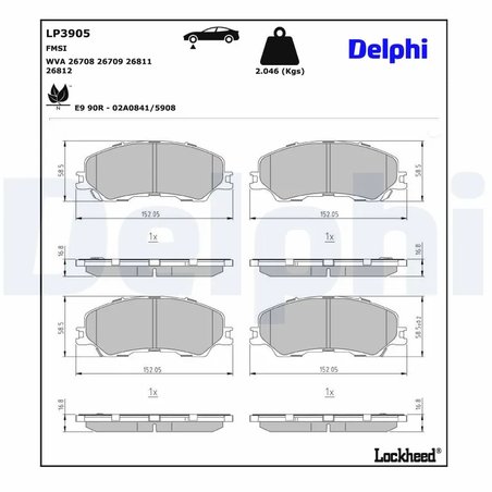 Set placute frana Delphi LP3905