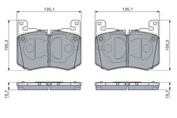 Set placute frana BOSCH 0 986 460 156