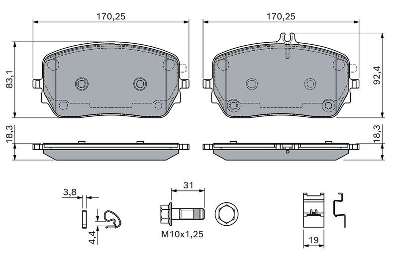 Set placute frana BOSCH 0 986 460 146