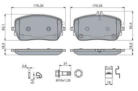 Set placute frana BOSCH 0 986 460 146