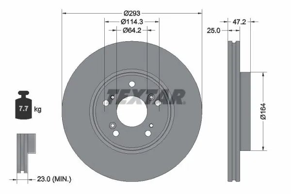 DISC FRANA TEXTAR 92353003 - Compatibil cu HONDA