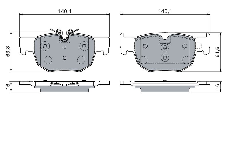 Set placute frana BOSCH 0 986 460 166