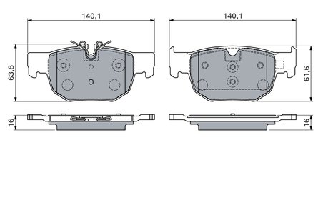 Set placute frana BOSCH 0 986 460 166