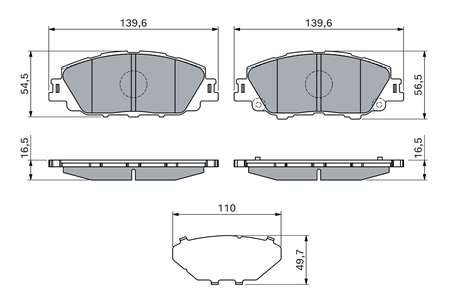 Set placute frana BOSCH 0 986 460 152
