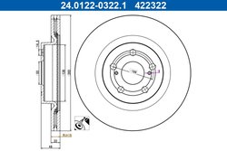 DISC FRANA ATE 24.0122-0322.1 - Compatibil cu TOYOTA