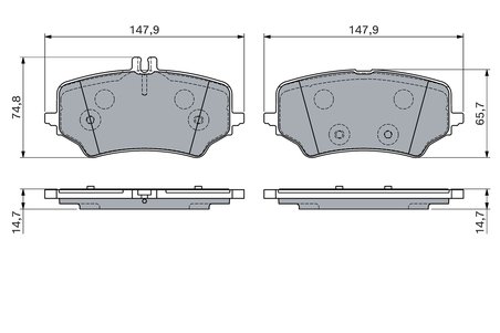 Set placute frana BOSCH 0 986 460 167