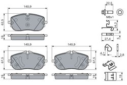 Set placute frana BOSCH 0 986 460 177