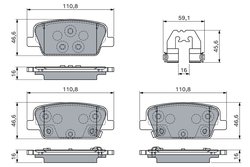 SET PLACUTE FRANA BOSCH 0 986 460 153 - Compatibil cu HYUNDAI