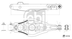 BRAT SUSPENSIE FEBI BILSTEIN 194708 - Compatibil cu TOYOTA