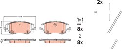 Set placute frana TRW GDB2478