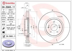 DISC FRANA BREMBO 09.D965.11 - Compatibil cu HYUNDAI, KIA