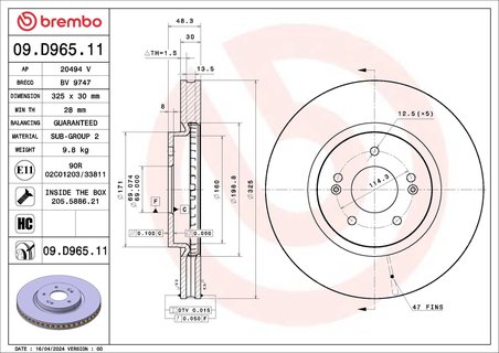Disc frana Brembo 09.D965.11