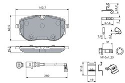Set placute frana BOSCH 0 986 460 201