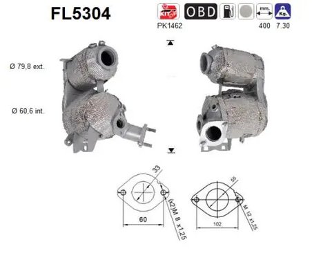FILTRU DE PARTICULE AS FL5304 - Compatibil cu HYUNDAI, KIA
