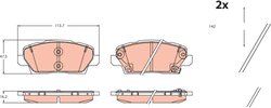 SET PLACUTE FRANA TRW GDB2479 - Piesa auto compatibila cu mai multe marci