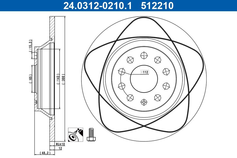 Disc frana ATE 24.0312-0210.1