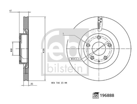 DISC FRANA FEBI BILSTEIN 196888 - Compatibil cu MAZDA