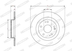 DISC FRANA FERODO DDF3086C - Compatibil cu HONDA