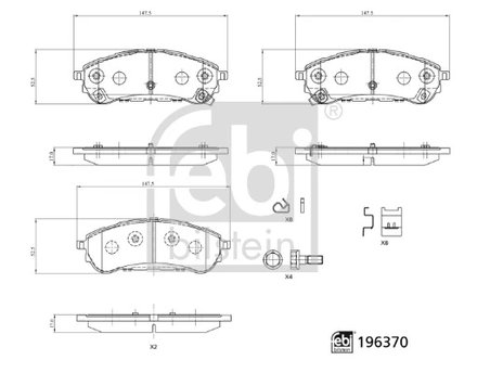 SET PLACUTE FRANA FEBI BILSTEIN 196370 - Compatibil cu FORD