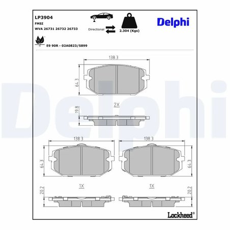 Set placute frana Delphi LP3904