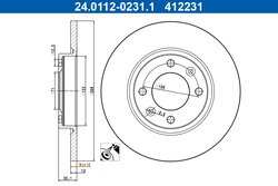 DISC FRANA ATE 24.0112-0231.1 - Compatibil cu CITROEN, DS, OPEL, PEUGEOT, VAUXHALL