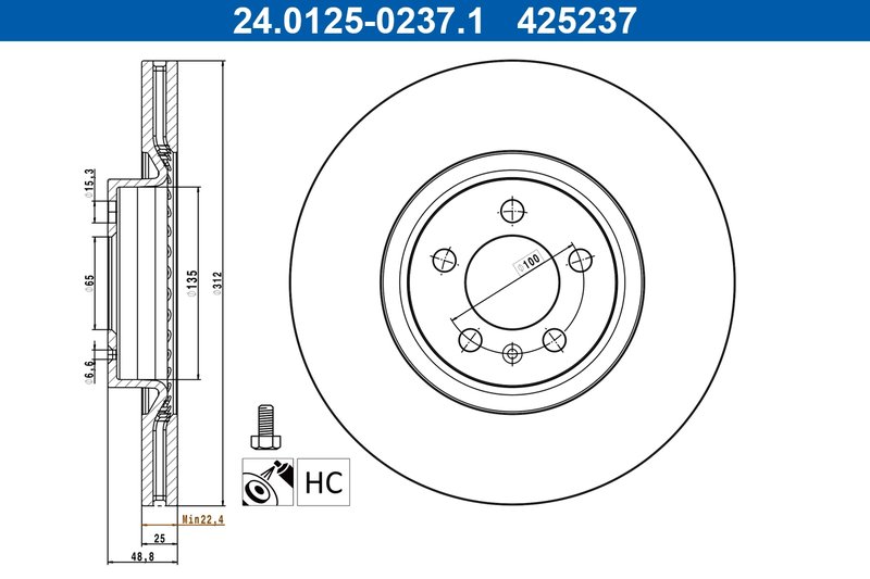 Disc frana ATE 24.0125-0237.1