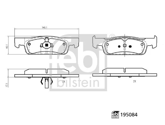 SET PLACUTE FRANA FEBI BILSTEIN 195084 - Compatibil cu DACIA, RENAULT