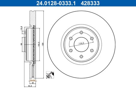 Disc frana ATE 24.0128-0333.1