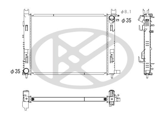 RADIATOR RACIRE MOTOR KOYORAD PL493552 - Compatibil cu DACIA, RENAULT