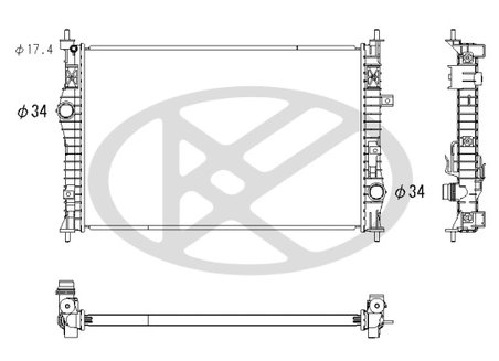 RADIATOR RACIRE MOTOR KOYORAD PL483508 - Compatibil cu CITROEN, DS, OPEL, PEUGEOT, VAUXHALL