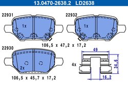 Set placute frana ATE 13.0470-2638.2