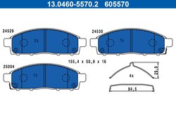 SET PLACUTE FRANA ATE 13.0460-5570.2 - Compatibil cu FIAT, MITSUBISHI