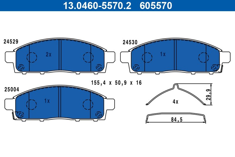 Set placute frana ATE 13.0460-5570.2