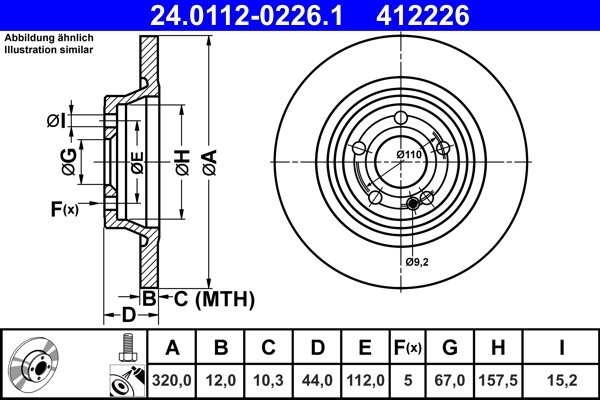 Disc frana ATE 24.0112-0226.1