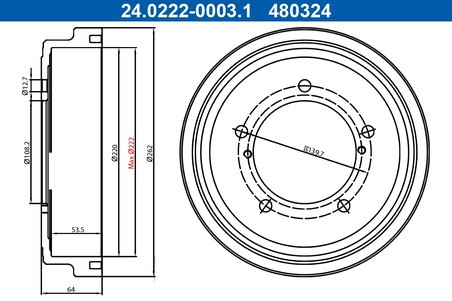 TAMBUR FRANA ATE 24.0222-0003.1 - Compatibil cu SUZUKI
