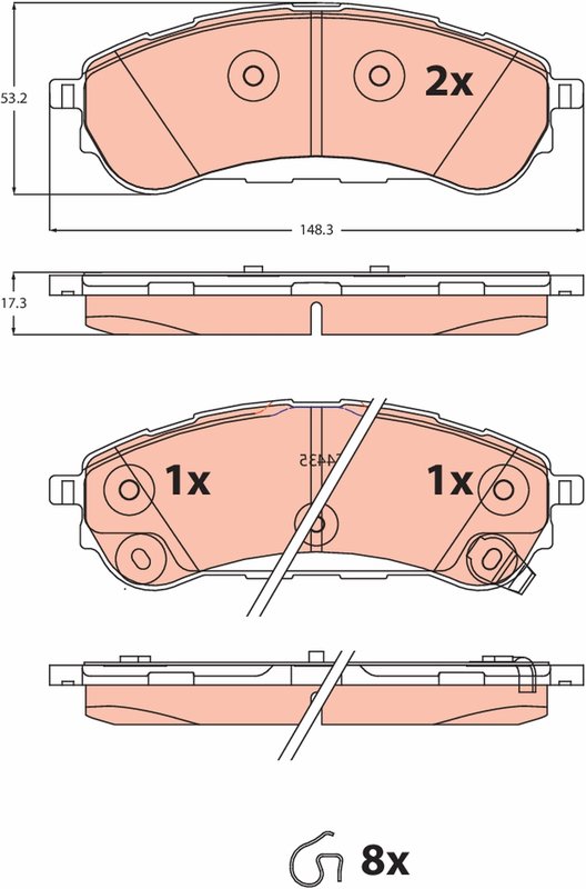 SET PLACUTE FRANA TRW GDB2529 - Piesa auto compatibila cu mai multe marci