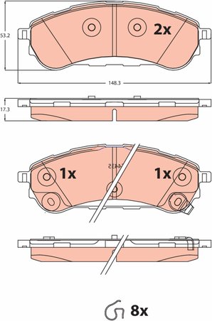 SET PLACUTE FRANA TRW GDB2529 - Piesa auto compatibila cu mai multe marci