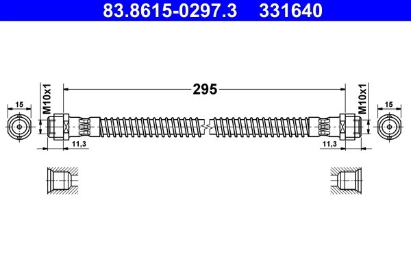 FURTUN FRANA ATE 83.8615-0297.3 - Compatibil cu PORSCHE