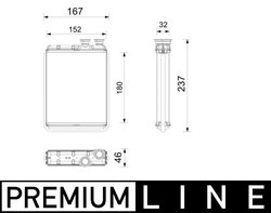 SCHIMBATOR CALDURA INCALZIRE HABITACLU MAHLE AH 365 000P - Compatibil cu CITROEN, OPEL, VAUXHALL