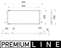 RADIATOR TEMPERATURA SCAZUTA INTERCOOLER MAHLE CIR 44 000P - Compatibil cu MERCEDES-BENZ