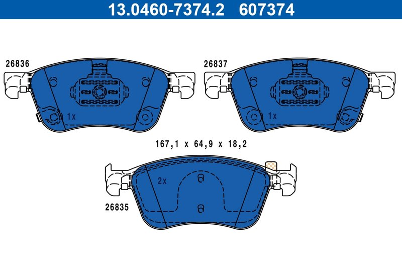 SET PLACUTE FRANA ATE 13.0460-7374.2 - Compatibil cu RENAULT