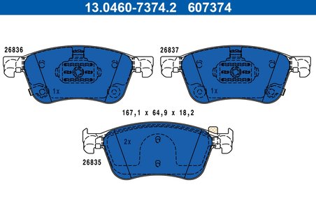 SET PLACUTE FRANA ATE 13.0460-7374.2 - Compatibil cu RENAULT