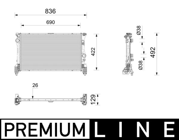 RADIATOR RACIRE MOTOR MAHLE CR 2802 000P - Compatibil cu MERCEDES-BENZ